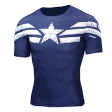 Load image into Gallery viewer, 2017 High Quality 3D T Shirt Men Captain America Print Fitness Compression Shirts Cosplay Quick-Drying Workout T-Shirt MenTops
