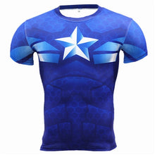 Load image into Gallery viewer, 2017 High Quality 3D T Shirt Men Captain America Print Fitness Compression Shirts Cosplay Quick-Drying Workout T-Shirt MenTops
